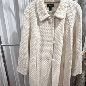 Pre loved Style and Co cream color coat in a size XL.